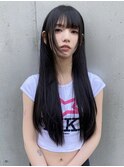 姫カットレイヤーロングミディアムハッシュカット20代30代#15