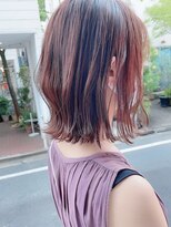 Say.ミディアムデジタルパーマチェリーブラウンワインレッド青山