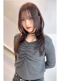 ロングハッシュカット　ロングレイヤー　韓国レイヤー