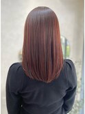 ダメージレス縮毛矯正×レッドブラウン