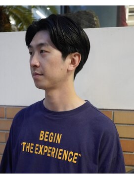 パプレ(PAPRE) メンズ×ニュアンスパーマ×ナチュラルセンターパート