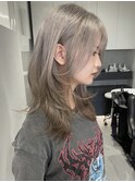 シルバーベージュ/ハッシュカット/シャギーカット