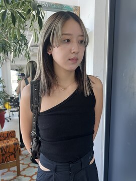 【n】ツートーンカラー,顔まわりレイヤーミディ