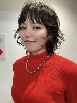 ショートレイヤーウルフミディアムニュアンスパーマ横浜