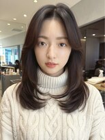 ケーツー エソラ池袋店(K-two)&nbsp;レイヤーカット*ミディアムロング*センターパート*髪質改善