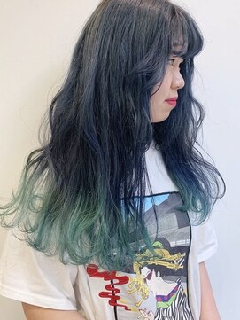 デコラ DECOR ネイビー×グリーングラデーション