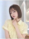髪質改善縮毛矯正地毛風ストレート切りっぱなしボブ
