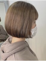 ヘアワークオーパス 吉祥寺(HAIR WORK OPUS) ストレート内巻きぱつっと切りっぱなしボブ　アースカラー