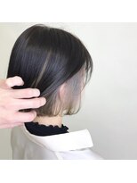 ヘアーサロン リベット(hair salon Libett)&nbsp;インナーカラーボブ/シルキーベージュ　黒髪