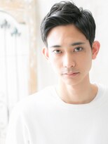 メンズヘア ビーセカンド 草加店(MENS HAIR B-2)&nbsp;20代30代清潔感アッシュブラックアップバングショートX草加