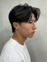 メンズカット/センターパート/ニュアンスパーマ/アップバング