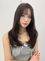 ロングヘア韓国ヘアレイヤーカット小顔カット2wayバング