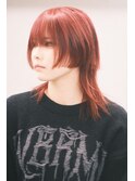 【.eer/ディア】ワインレッド/推しカラー/ウルフカット