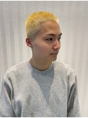 メンズハイトーン/ハイトーンカラー/金髪/バズカット/ハイトーン