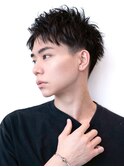 アッシュブラック/スパイキーショート/刈り上げ/ツーブロック