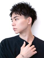 アッシュブラック/スパイキーショート/刈り上げ/ツーブロック