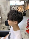 メンズマッシュツイストスパイラルパーマ波巻きスパイラルパーマ