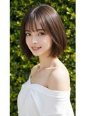 大人可愛いシースルーバングボブ