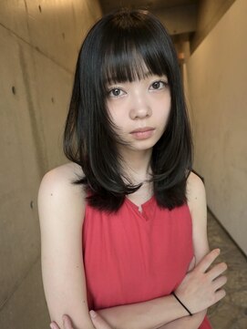 プロス(Pros) 透明感地毛カラー/鎖骨レイヤー/重めバング/表参道