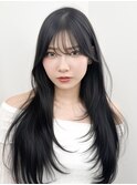 韓国ヘア 透明感カラー 2wayバング レイヤーカット 顔周り