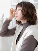 ダークアッシュブラウン顔周りレイヤーボブ韓国巻きc8越谷30代