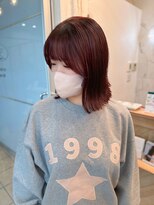 ReFa認定プレミアムサロン 全席個室美容室 Zina ガーデンズ千早【6/27OPEN(予定)】&nbsp;《Zina千早 藤》レッド/ボブ/切りっぱなし/20代30代40代