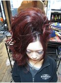 セット＆ヘアカラースプレーアート。