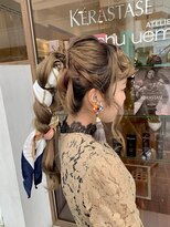 カッツ 元町店(CUT S)&nbsp;スカーフ×編みおろしアレンジ