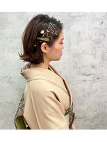 ショート外ハネウェットヘア