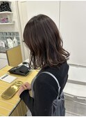 韓国顔まわりレイヤーカットグレージュオリーブベージュブラウン