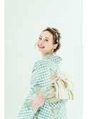 マロンベージュ/浴衣★もこもこヘアアレンジ