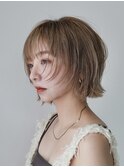 ハイトーンフェイスレイヤーボブ外ハネ顎ラインボブ【自由が丘】