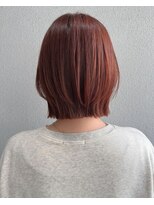 シンティアバイアルティナ 渋谷店(Cyntia by artina)&nbsp;アプリコットオレンジ　レイヤーボブ　チェリーレッド