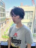 ビハインドザカーテン(BEHIND THE CURTAIN) ショートレイヤー×くせ毛風パーマ×無造作パーマ×暗髪