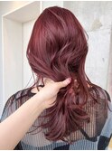 レッドブラウン/赤系/チェリー/ピンク/レイヤー/ロングレイヤー