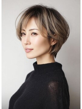 ハーツ(Heart's) 白髪ぼかし/イメチェンヘアスタイル/前髪カタログ/ショートボブ