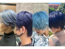 「透明感ブルージュ」=透明感ベージュ×ブルー/ネイビー［酸性ストレート/髪質改善/ボブ/ブリーチ/韓国］