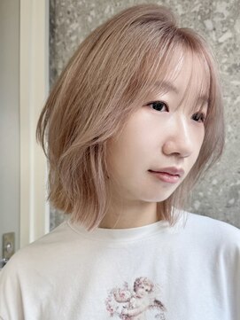 サンク 原宿 表参道(cinq) ハイトーンダブルカラーレイヤーカットミルクティーベージュ韓国