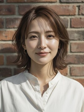 ハート 武蔵新城店(HEART) 着物ヘア/ダークアッシュ/ミディアムレイヤーカット/武蔵新城