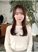 セミロングレイヤーシースルーバング