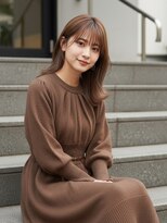フレイムス ヘアアンドリラックス 南越谷店(Frames hair&relax)&nbsp;セミロング20代30代ストレートレイヤー前髪なし前髪あり南越谷