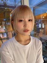 クティエ(Cuthie)&nbsp;#ボブ#ハイトーン#ミルクティーベージュ#20代#30代#艶