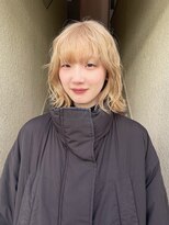 MARL矢場町　ブリーチ/ハイトーン/ダブルカラー/レイヤーカット/ボブ/ブリーチパーマ&nbsp;肌に馴染むブロンドベージュ