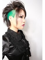 オーバーキャプテンネイキッド(OVER CAPTAIN NAKED)&nbsp;ターコイズ２ブロック×束感ショート