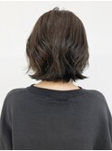 外ハネボブ/オリーブベージュアッシュ/レイヤーカット20代30代