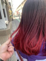 グルグル 下総中山店(GULGUL)&nbsp;シアーカラー レッドブラウン  コントラストグラ　アカ 下総中山