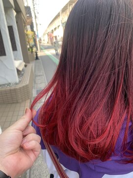 グルグル 下総中山店(GULGUL) シアーカラー レッドブラウン コントラストグラ アカ 下総中山