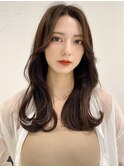 グレージュカラー/韓国風前髪/シルキーベージュ/くびれヘア