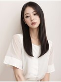 大人可愛い20代30代韓国風ヘア_サラ艶ロング