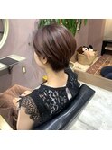 stylist イケダ>> くすみピンクのハイライト×ショート